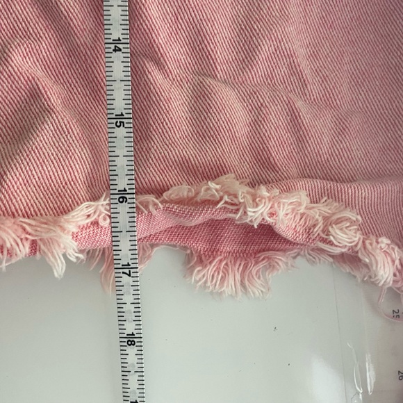 Denim Cropped Pink Jacket with Fringe Rhinestones and Sparkling Stars - Picture 8 of 8